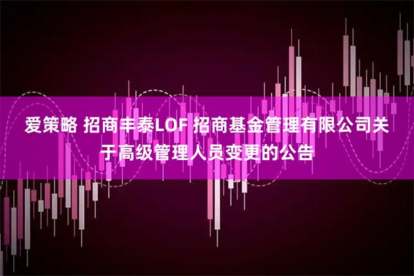 爱策略 招商丰泰LOF 招商基金管理有限公司关于高级管理人员变更的公告