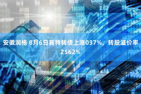 安徽润格 8月6日赛特转债上涨037%，转股溢价率2562%