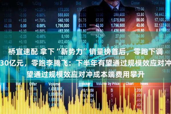 桥宜速配 拿下“新势力”销量榜首后，零跑下调全年净利目标至30亿元，零跑李腾飞：下半年有望通过规模效应对冲成本端费用攀升
